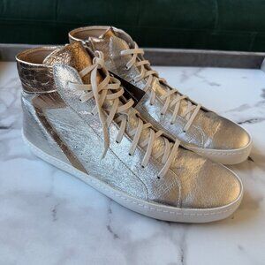 NEW Montelliana 1965 Sandy High Top Metallic Sneakers Size 39